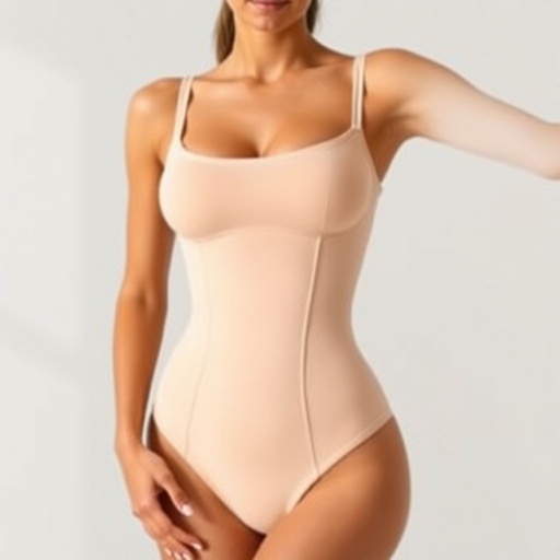 A sleek body shaper crafted from breathable, nude-colored spandex, embodying an athletic silhouette. Mid-thigh length enhances curves while offering medium compression support. High-waisted design and adjustable straps ensure a comfortable fit. Ideal for spring fashion, exuding elegance and confidence, perfect for layering under light, flowy garments on sunny days.